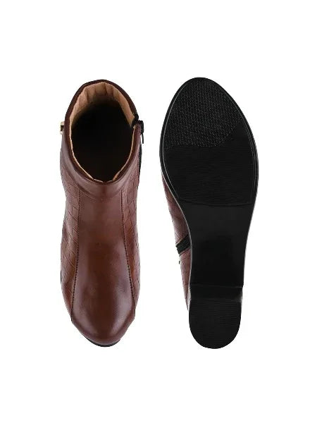 Classic Quilted Ankle Boots with Side Zip for Women