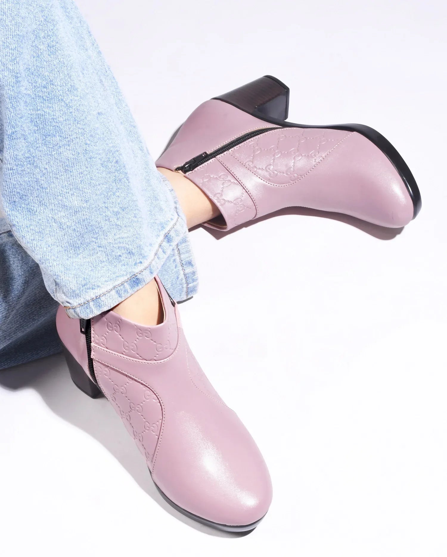 Classic Ankle Boots with Block Heel for Women