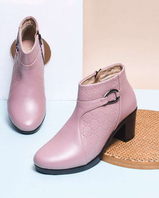 Classic Ankle Boots with Block Heel for Women