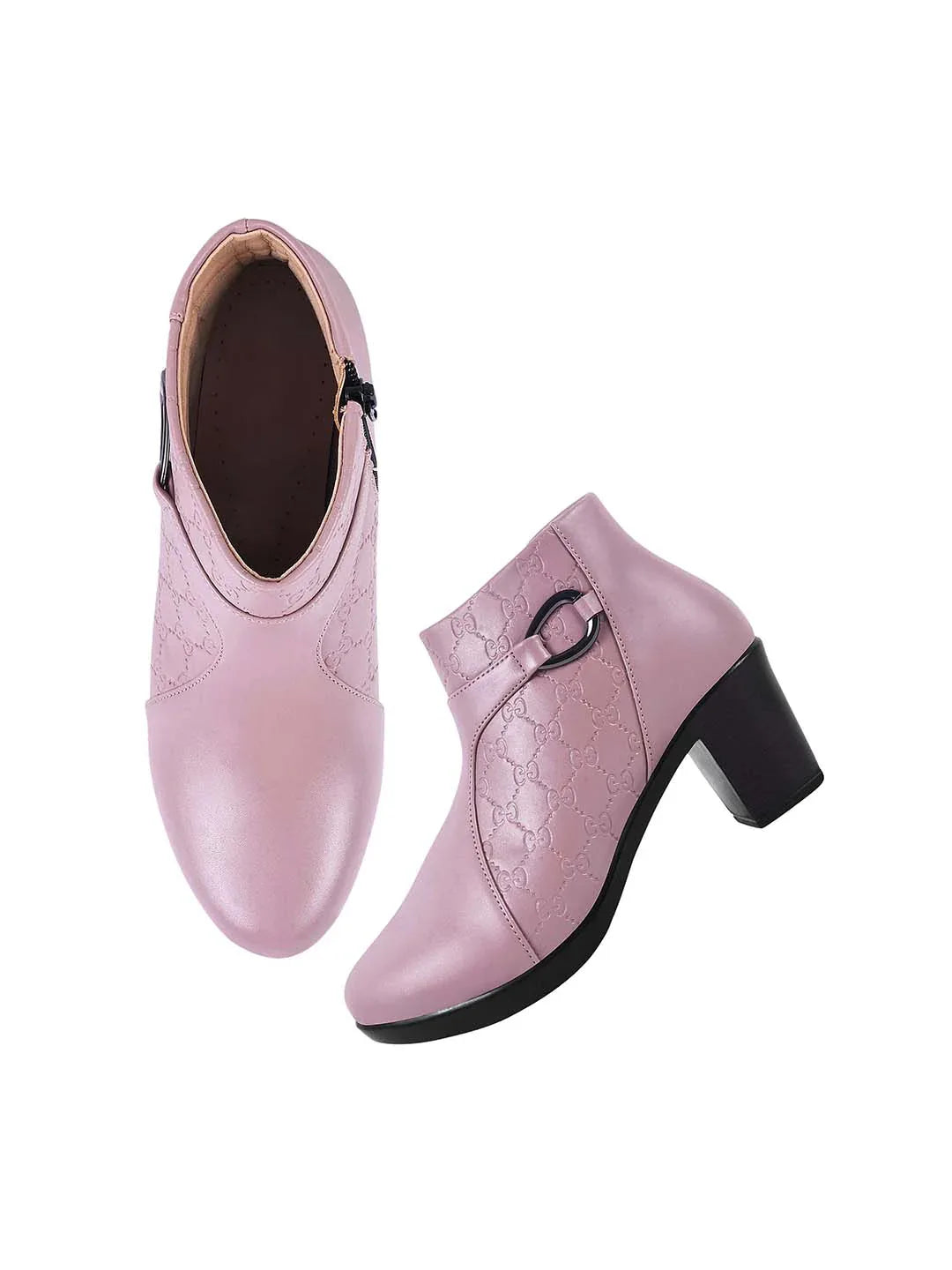 Classic Ankle Boots with Block Heel for Women
