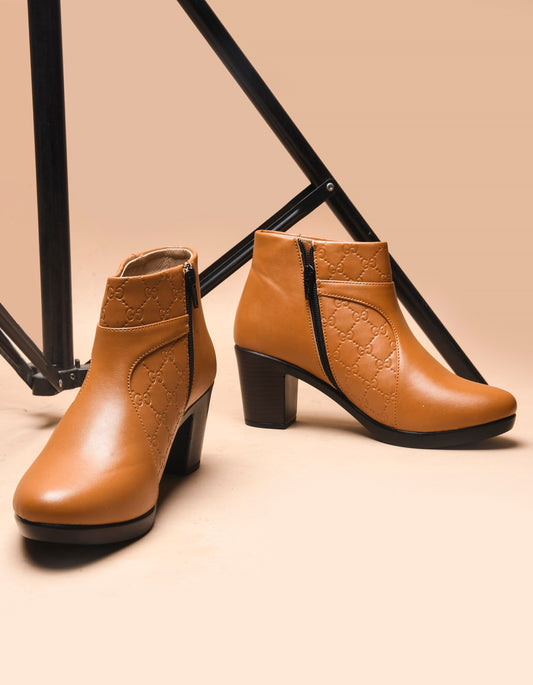 Classic Ankle Boots with Block Heel for Women