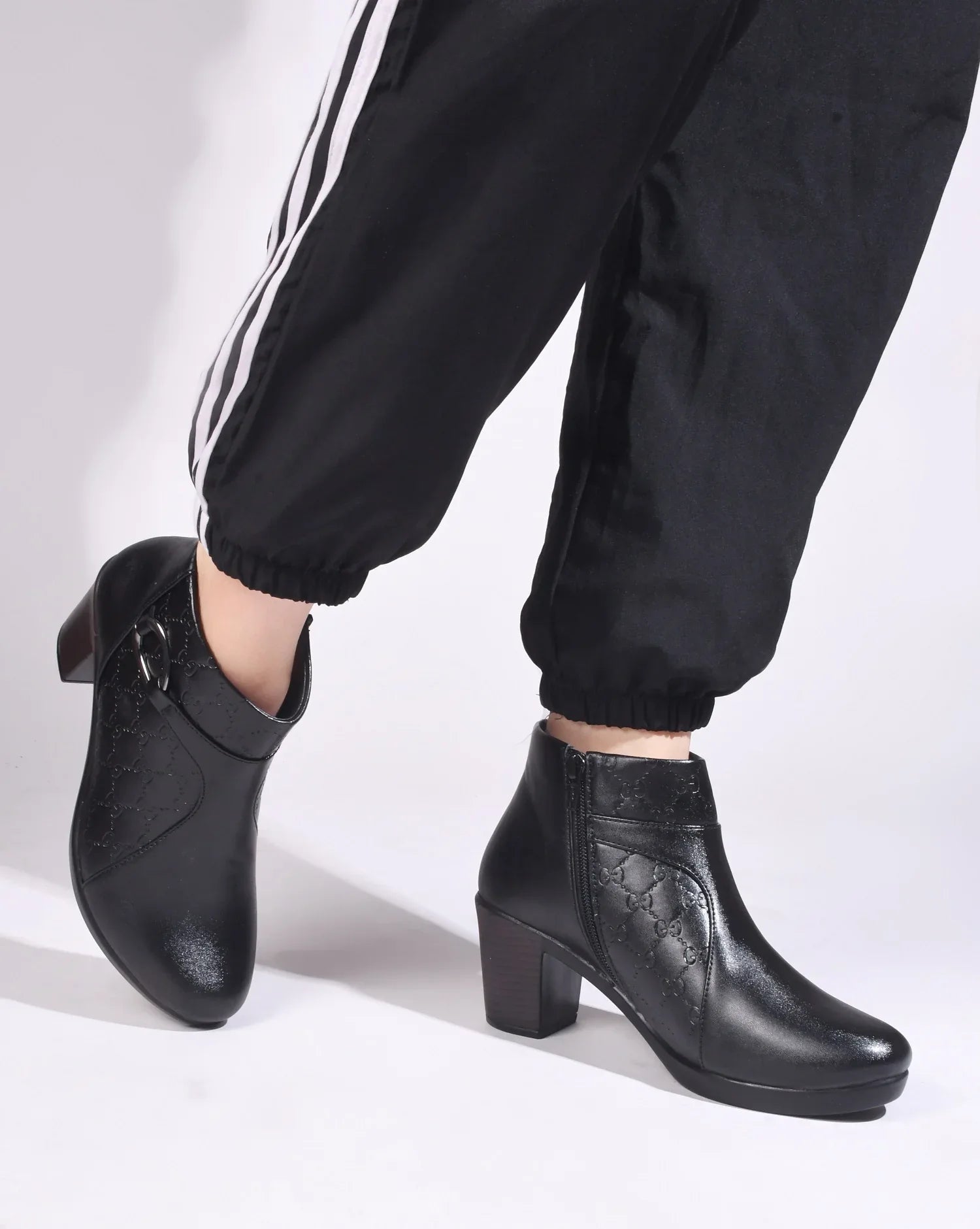 Classic Ankle Boots with Block Heel for Women