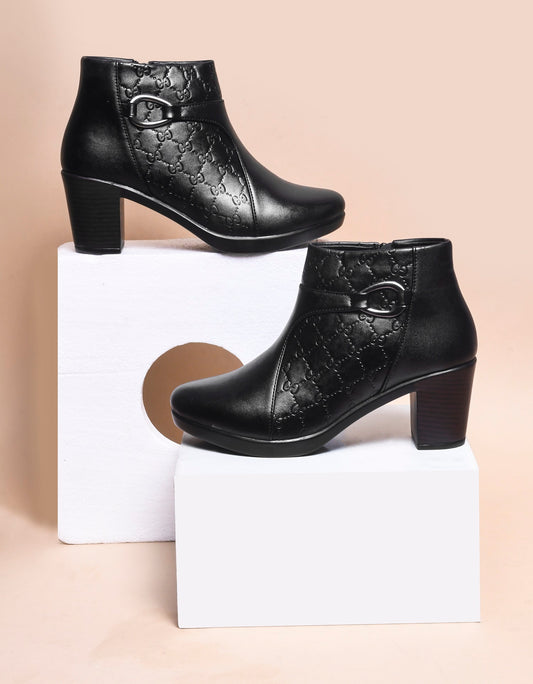 Classic Ankle Boots with Block Heel for Women