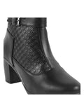 Block Heel Ankle Boots with Buckle Detail for Women