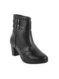 Block Heel Ankle Boots with Buckle Detail for Women