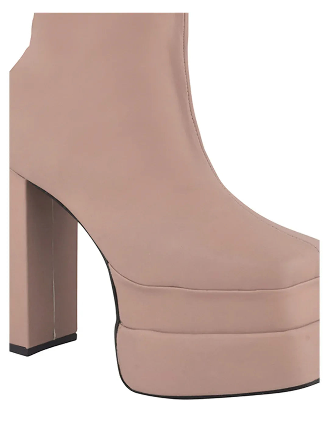 TRYME Women's Zipper Above Ankle Length Block Heeled Boots