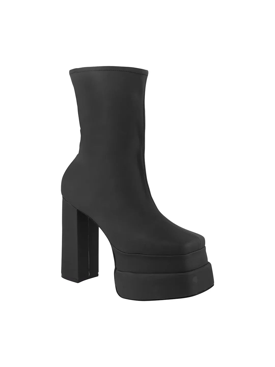 TRYME Women's Zipper Above Ankle Length Block Heeled Boots