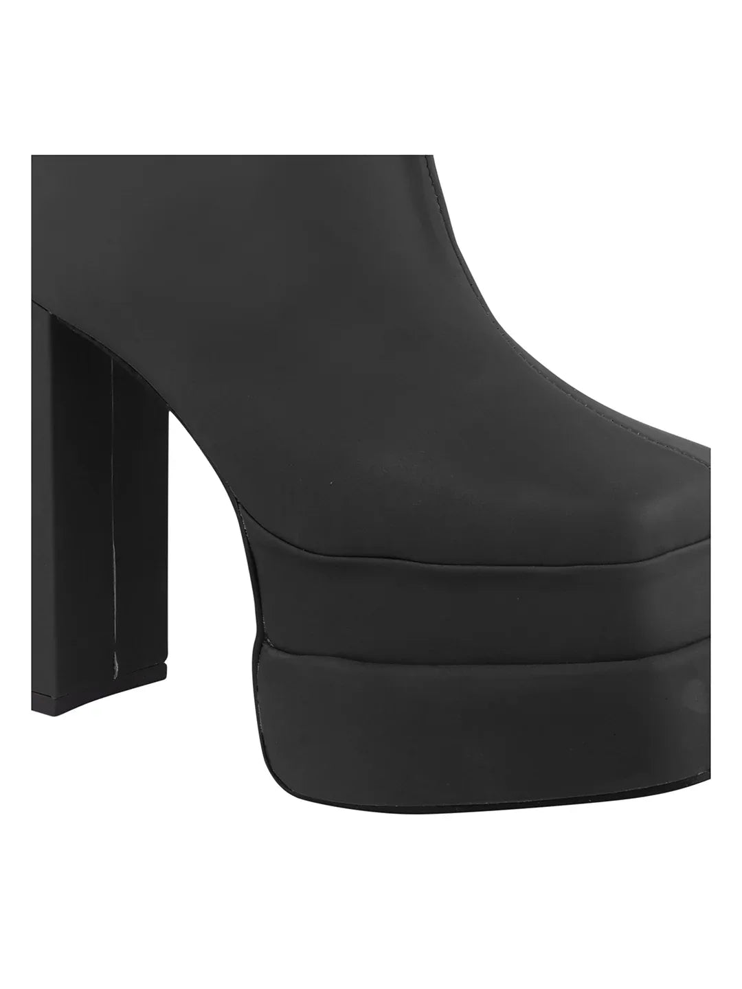 TRYME Women's Zipper Above Ankle Length Block Heeled Boots