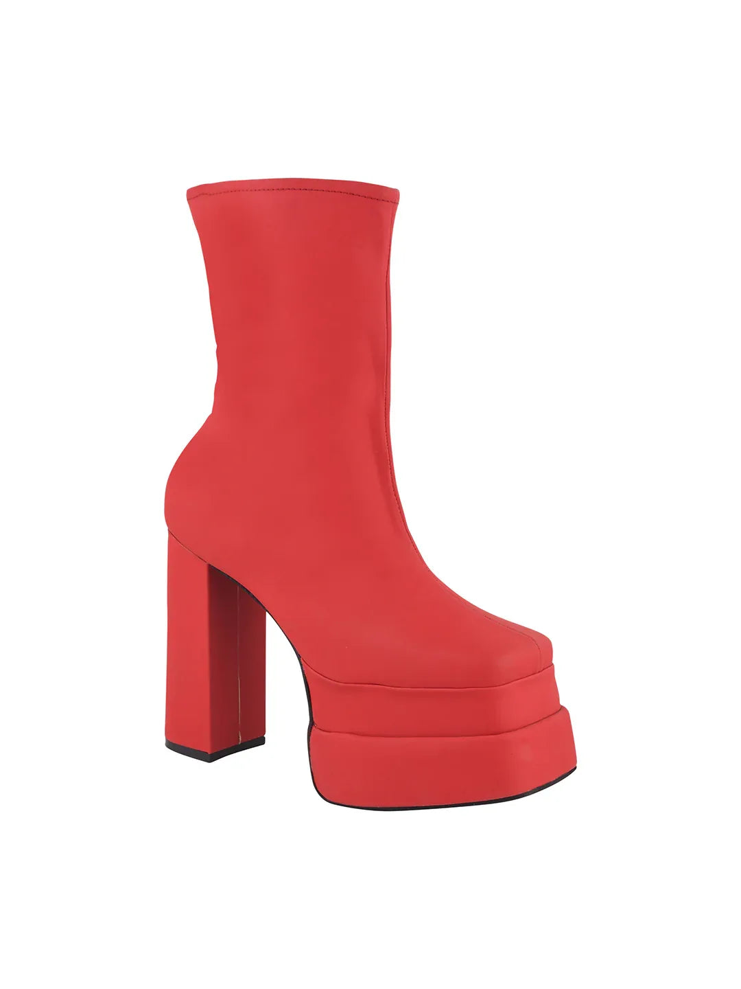 TRYME Women's Zipper Above Ankle Length Block Heeled Boots