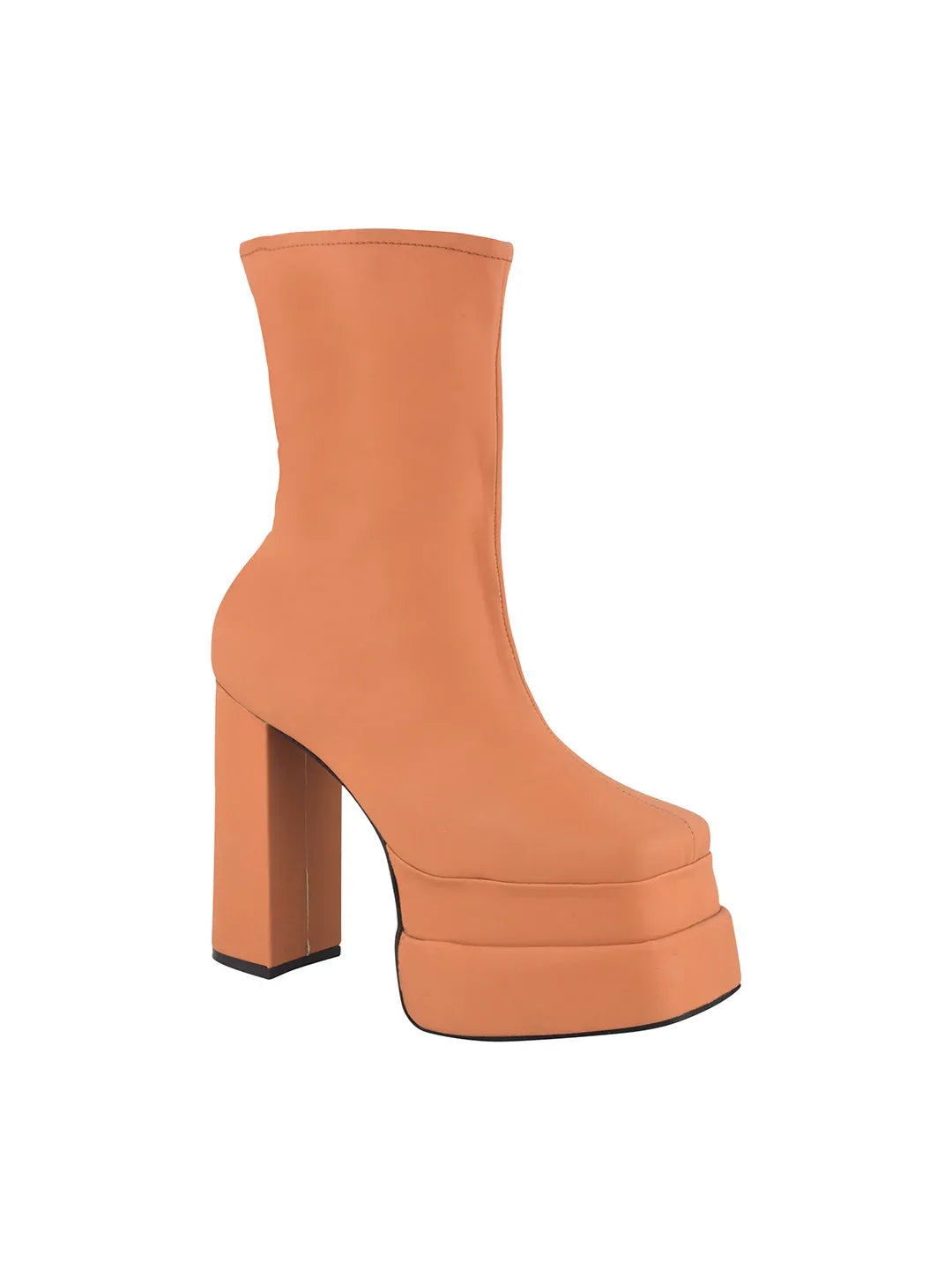 TRYME Women's Zipper Above Ankle Length Block Heeled Boots
