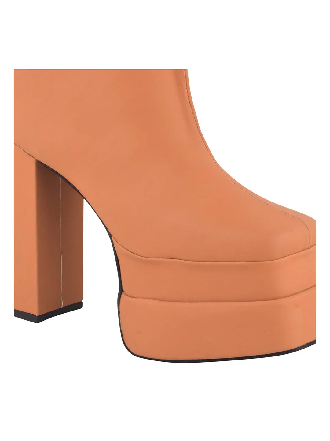 TRYME Women's Zipper Above Ankle Length Block Heeled Boots