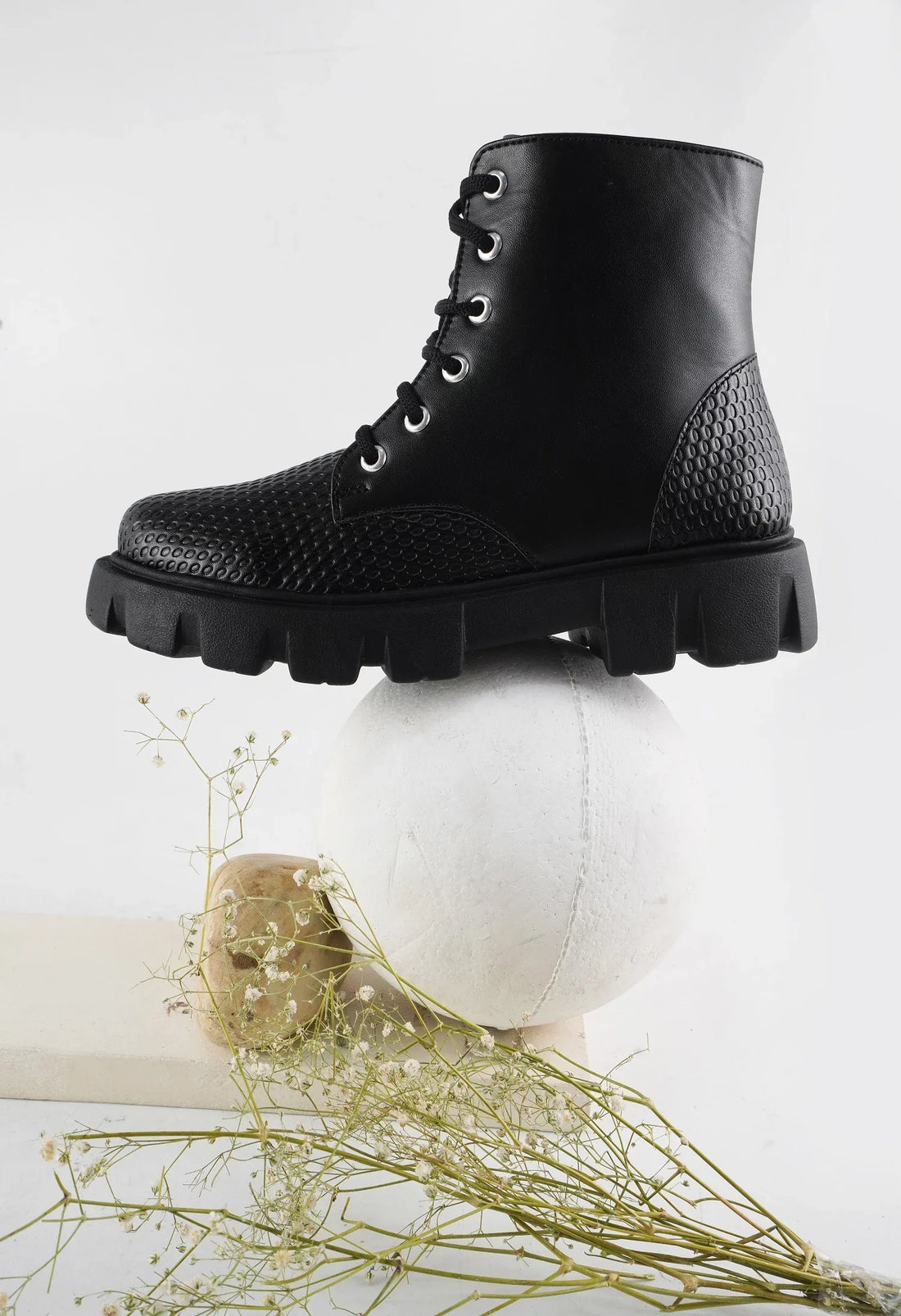 Street Style Lace-Up Ankle Boots for Women