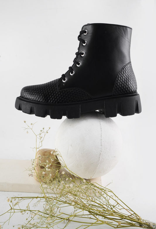 Street Style Lace-Up Ankle Boots for Women