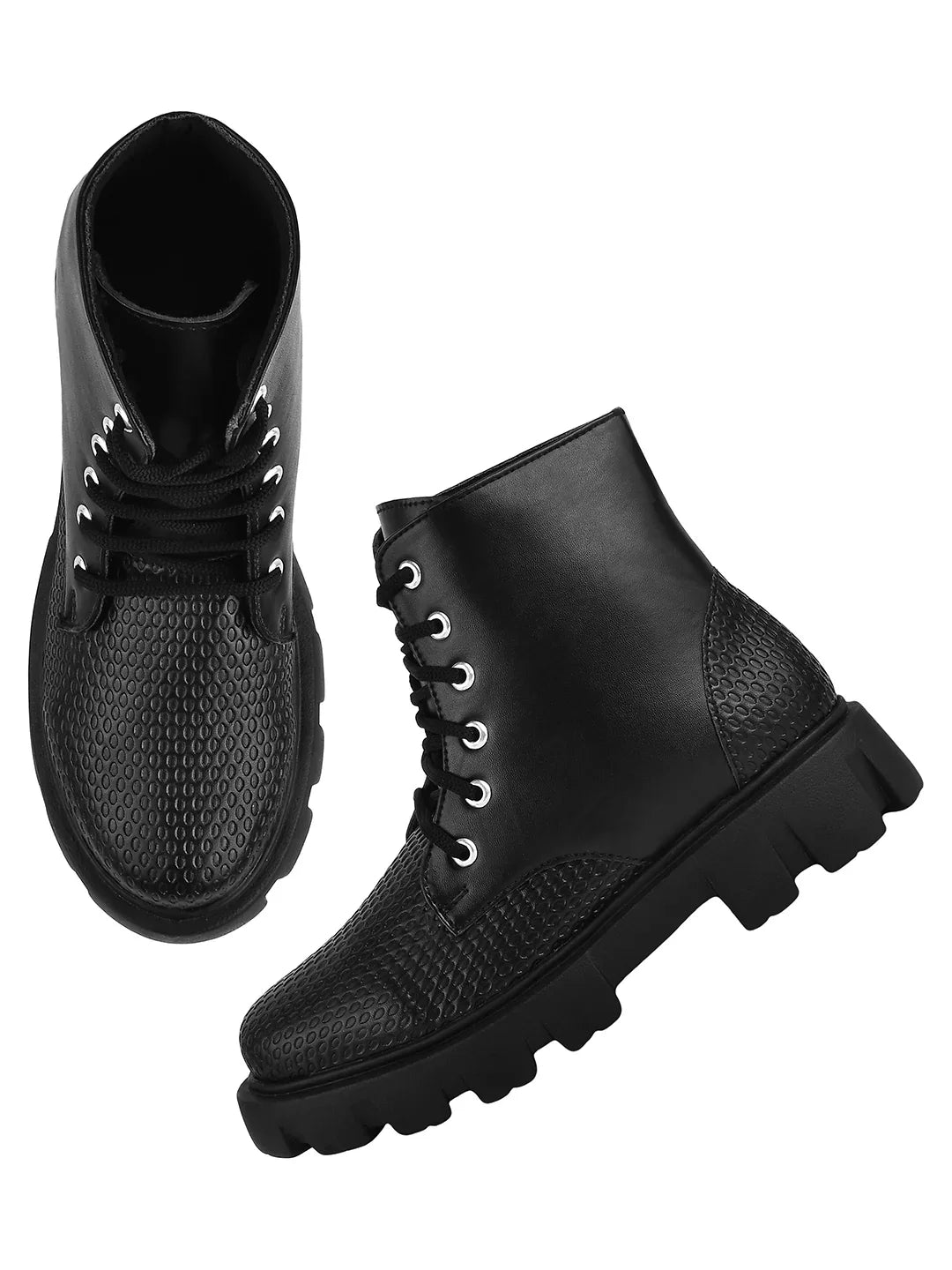 Street Style Lace-Up Ankle Boots for Women