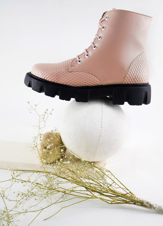 Street Style Lace-Up Ankle Boots for Women