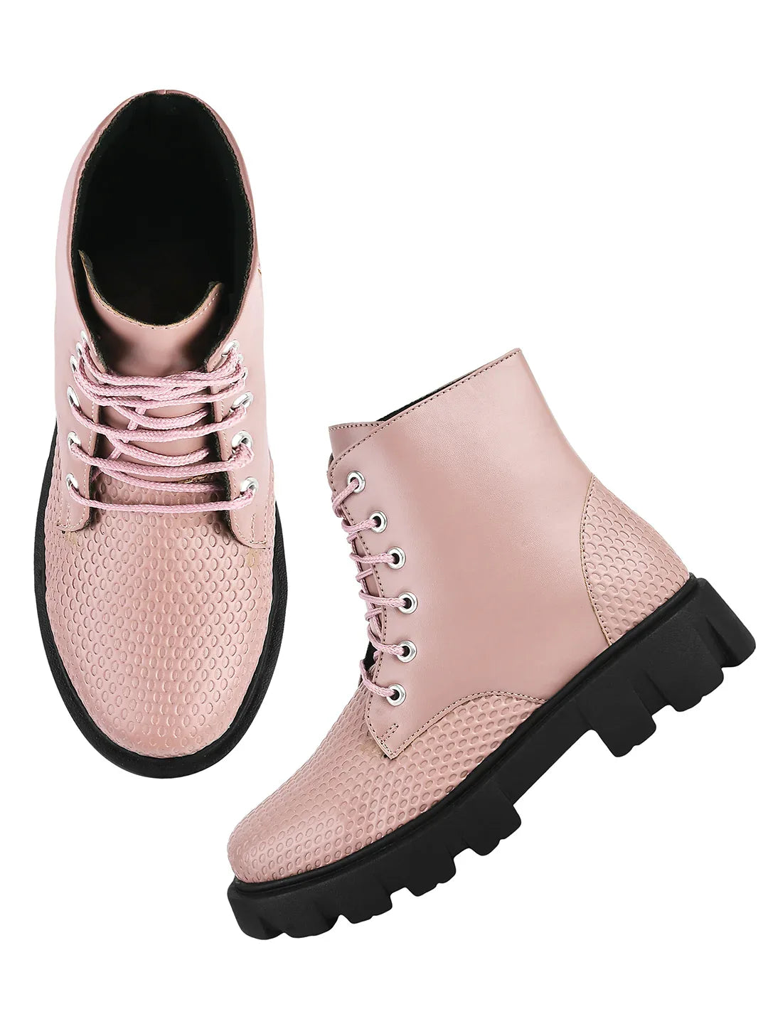 Street Style Lace-Up Ankle Boots for Women