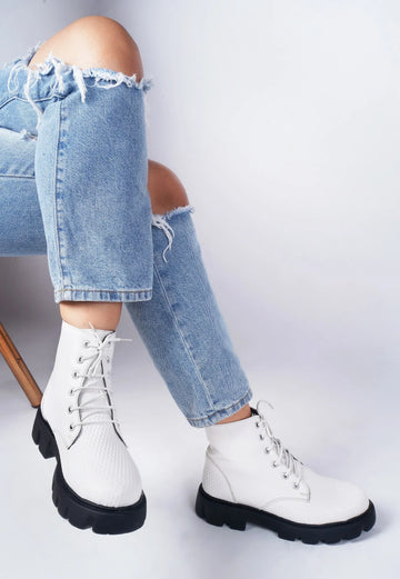 Street Style Lace-Up Ankle Boots for Women