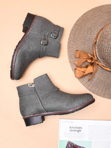 Minimal Chic Block Heel Ankle Boots