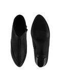 Block Heel Ankle Shoes with Side Zip for Women