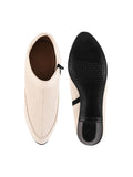Block Heel Ankle Shoes with Side Zip for Women
