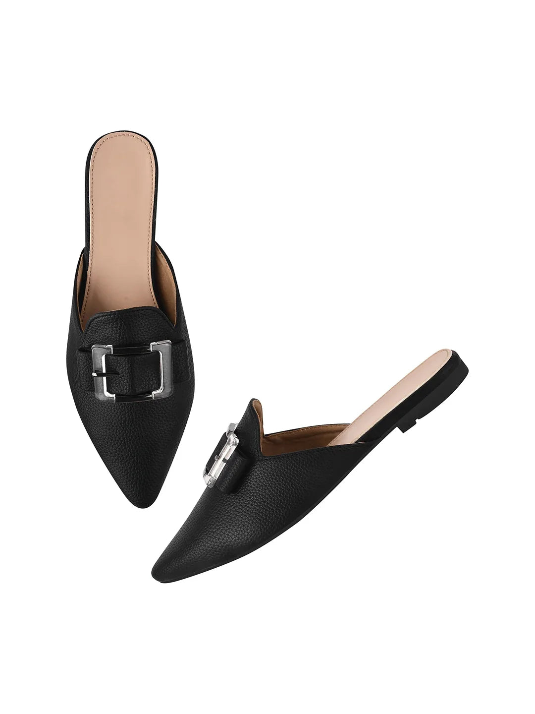 Elegant Buckle Mule Flats for Women