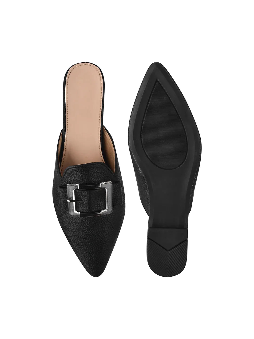 Elegant Buckle Mule Flats for Women
