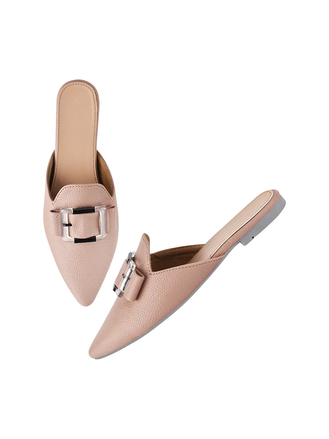 Elegant Buckle Mule Flats for Women