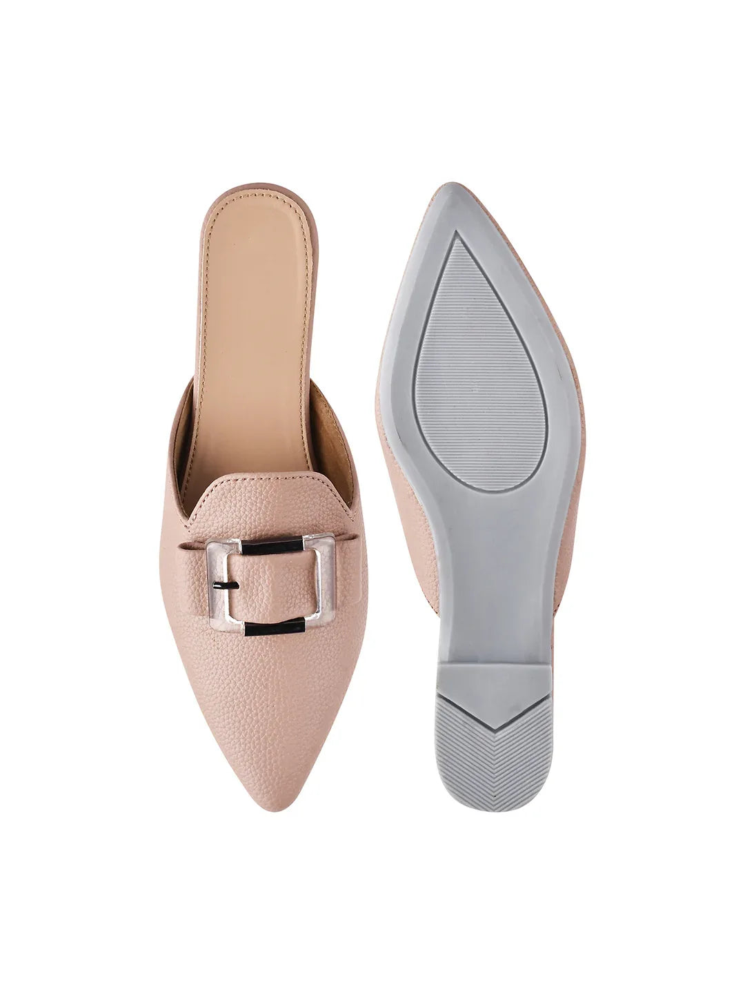 Elegant Buckle Mule Flats for Women