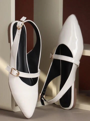 Classic Glossy Flat Mule Sandals