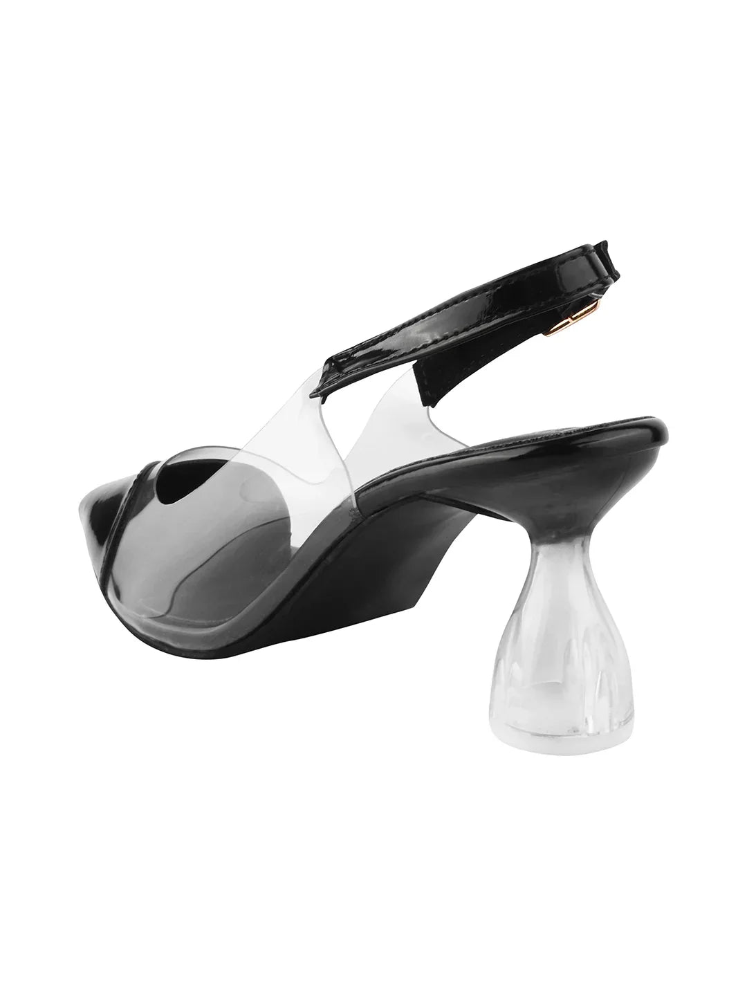 Modern Glass Finish Slingback Heels