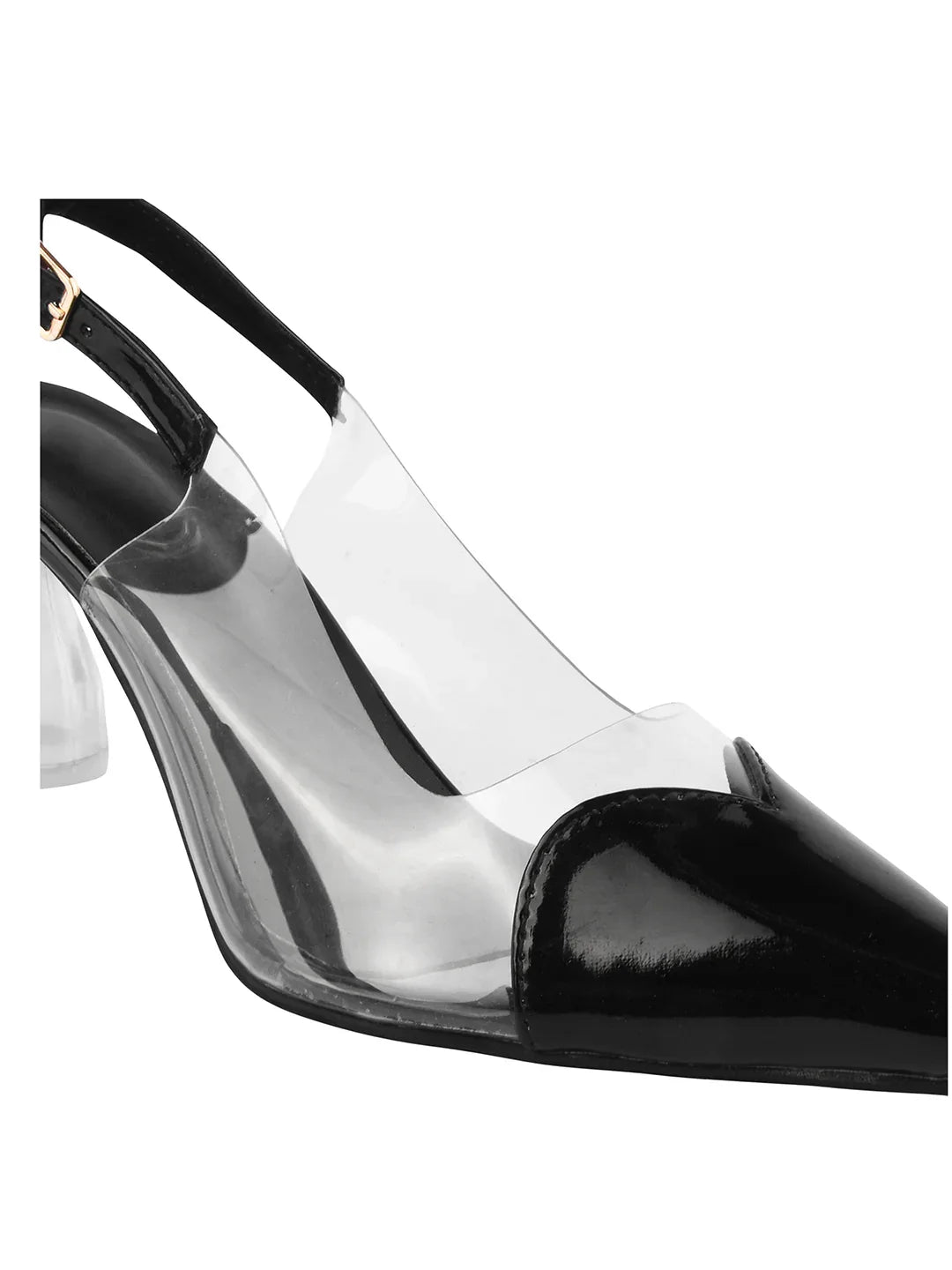 Modern Glass Finish Slingback Heels