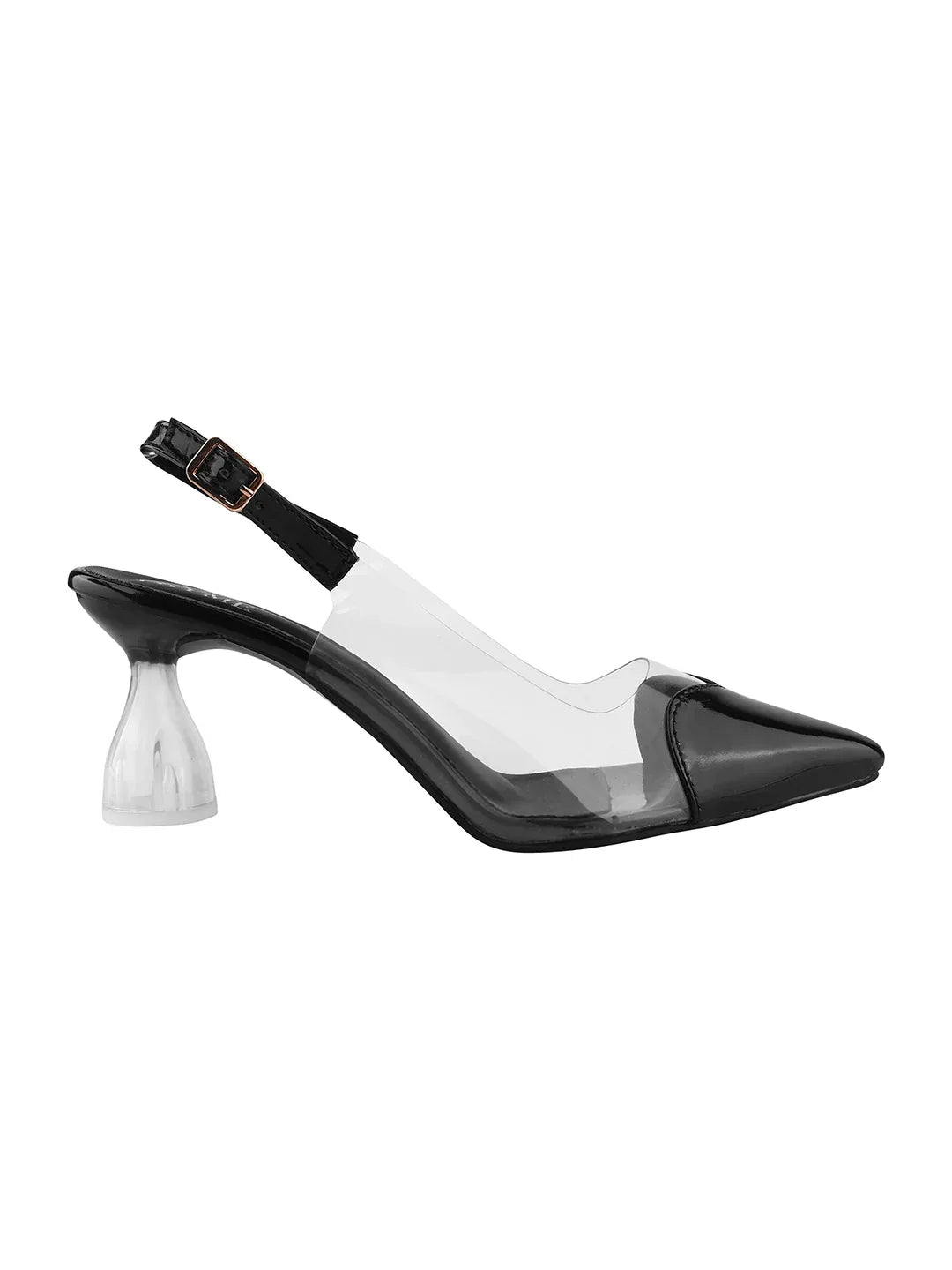 Modern Glass Finish Slingback Heels