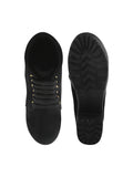 Black Suede Look Platform Ankle Boots for Women