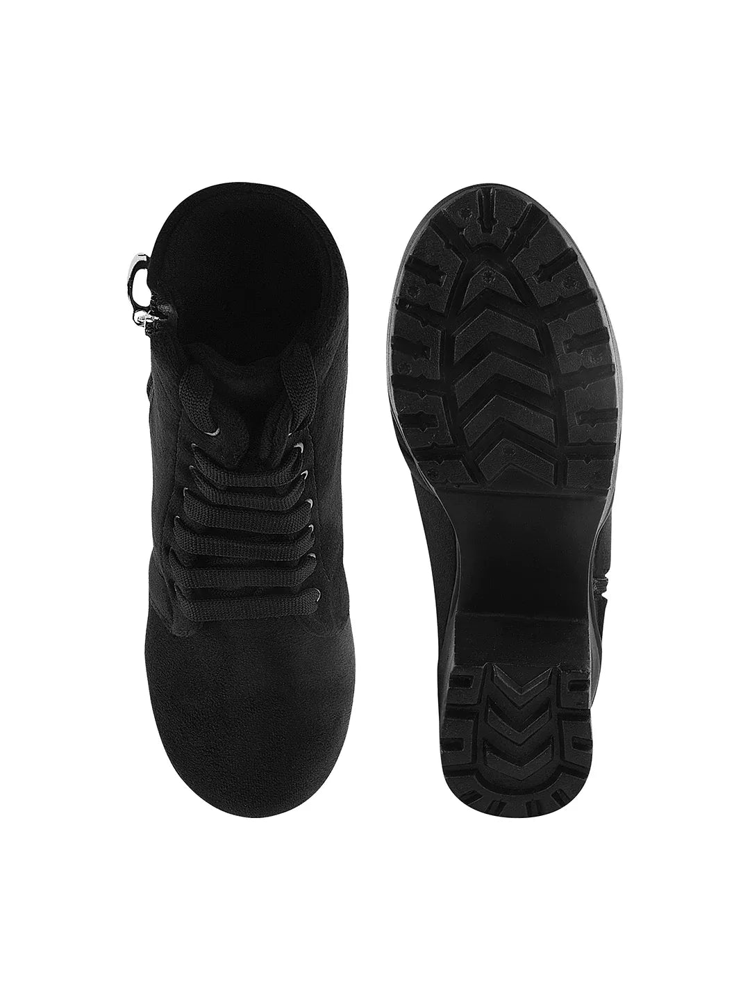BoldStep Suede Look Block Heel Boots