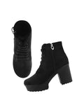 BoldStep Suede Look Block Heel Boots