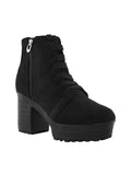BoldStep Suede Look Block Heel Boots