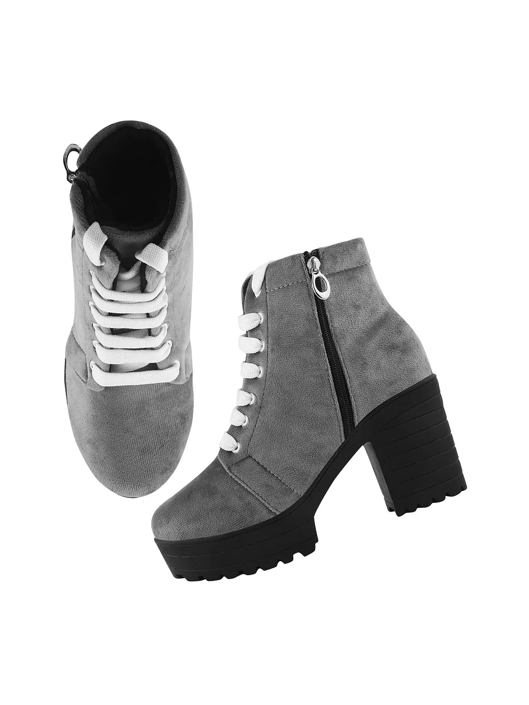 BoldStep Suede Look Block Heel Boots