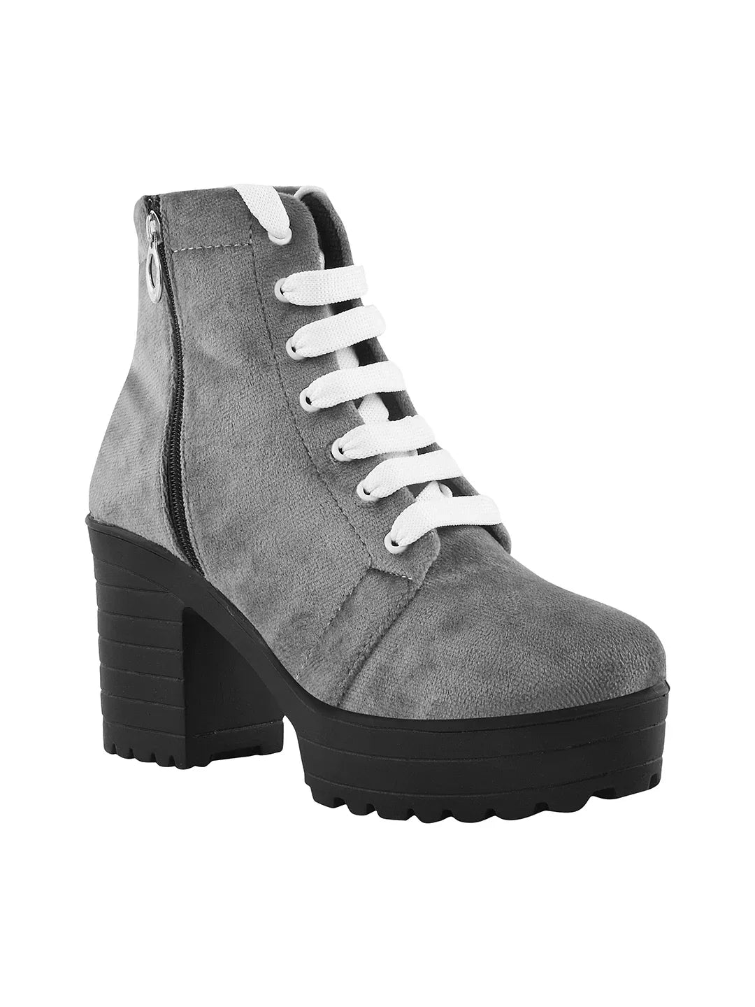 BoldStep Suede Look Block Heel Boots
