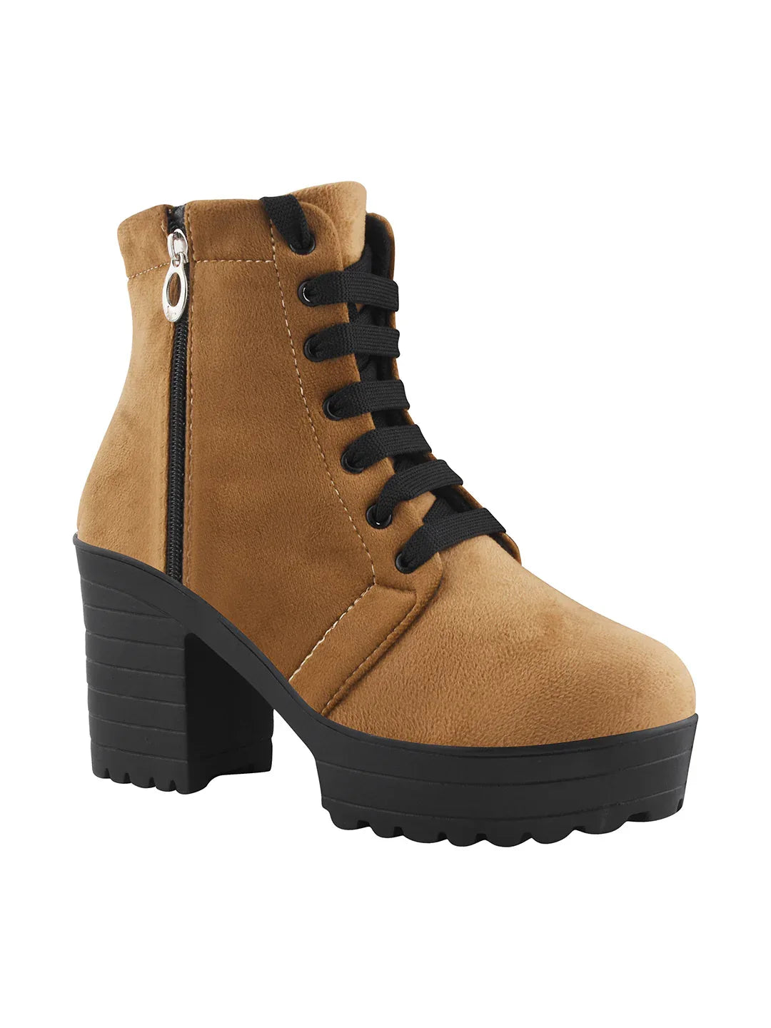 BoldStep Suede Look Block Heel Boots