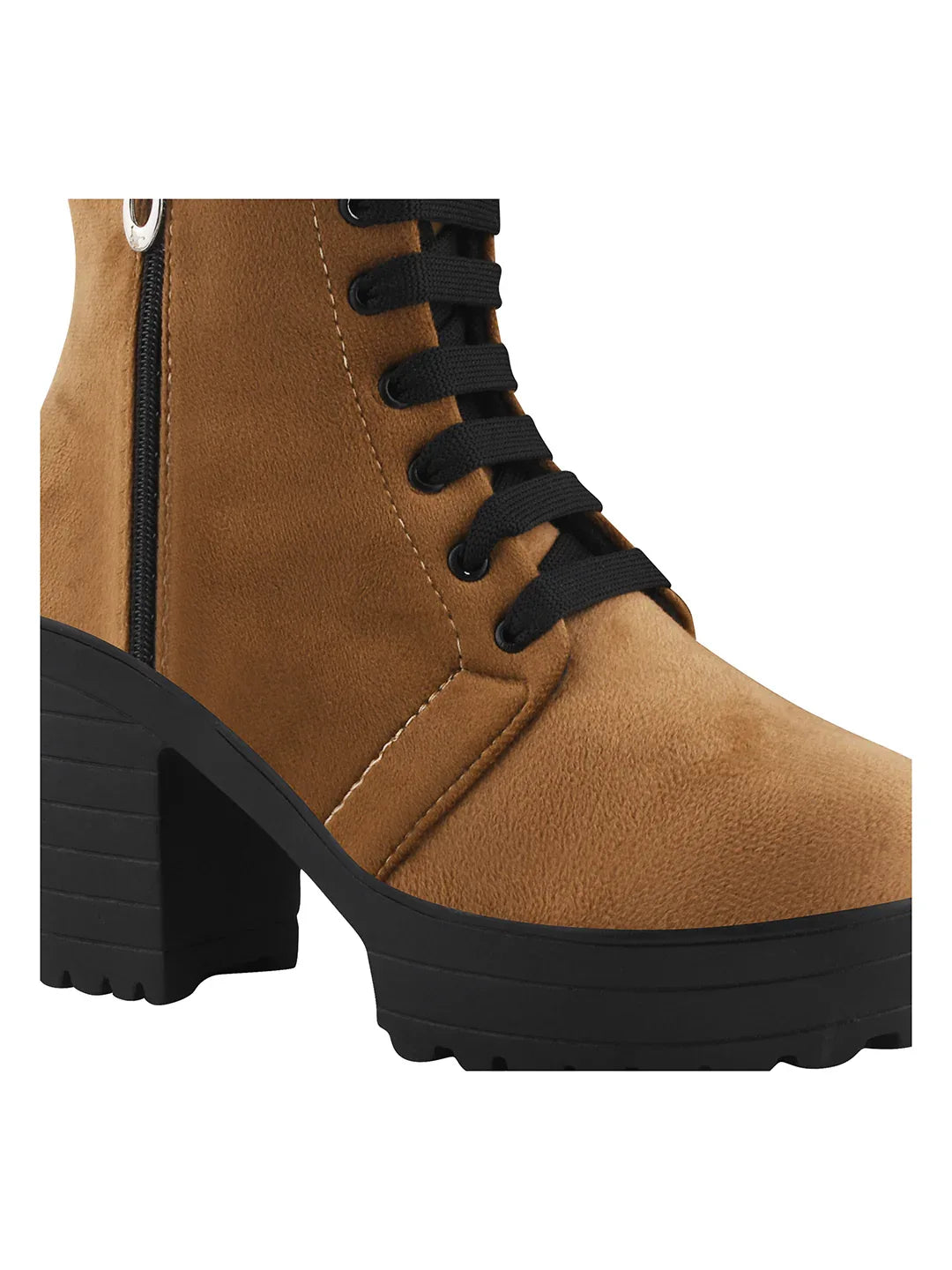 BoldStep Suede Look Block Heel Boots
