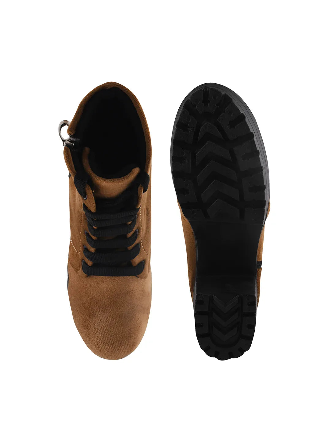 BoldStep Suede Look Block Heel Boots