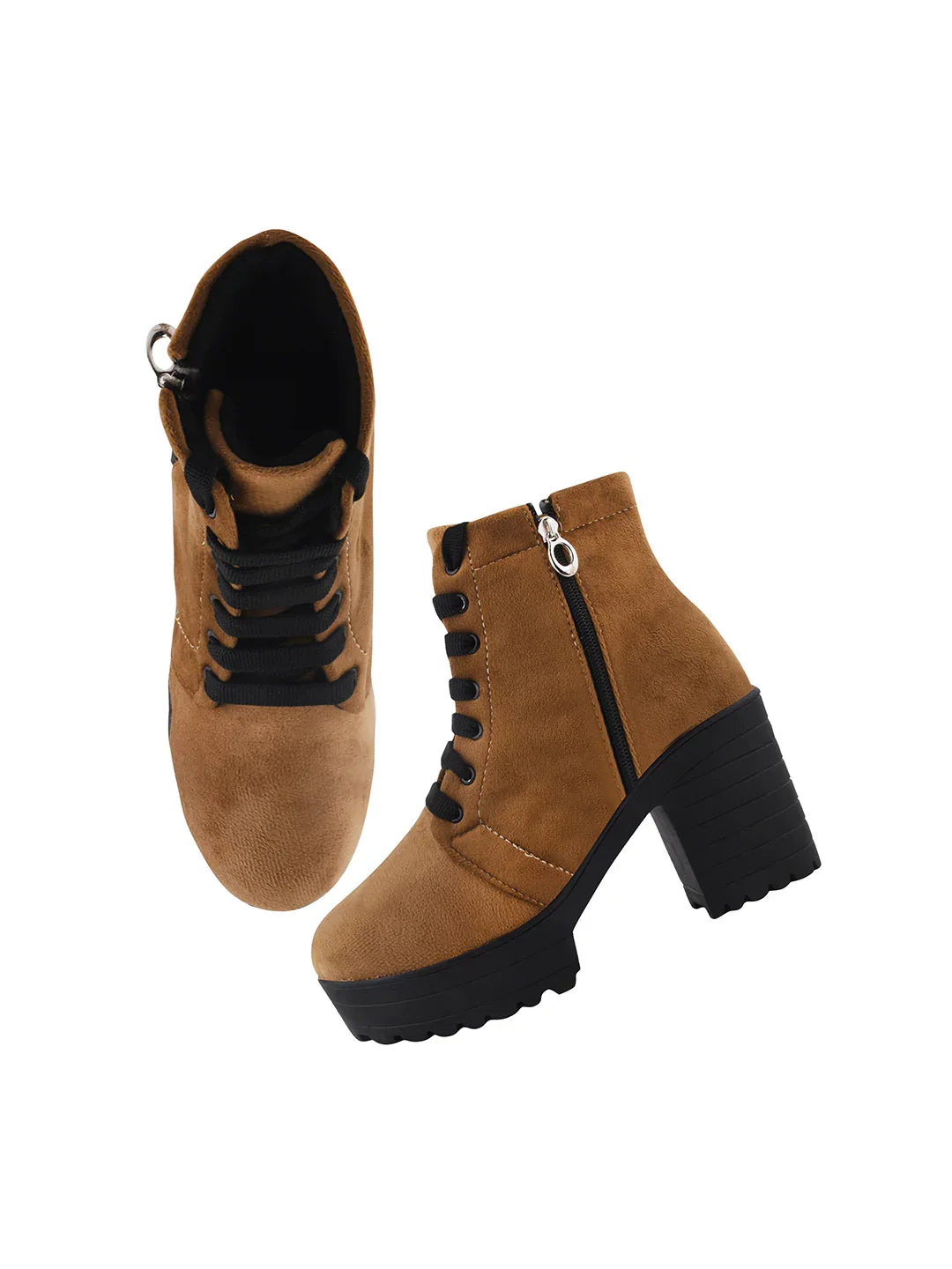BoldStep Suede Look Block Heel Boots