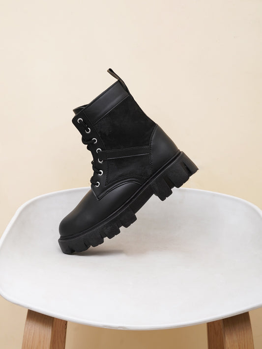 Street Style Lace-Up Ankle Boots for Women