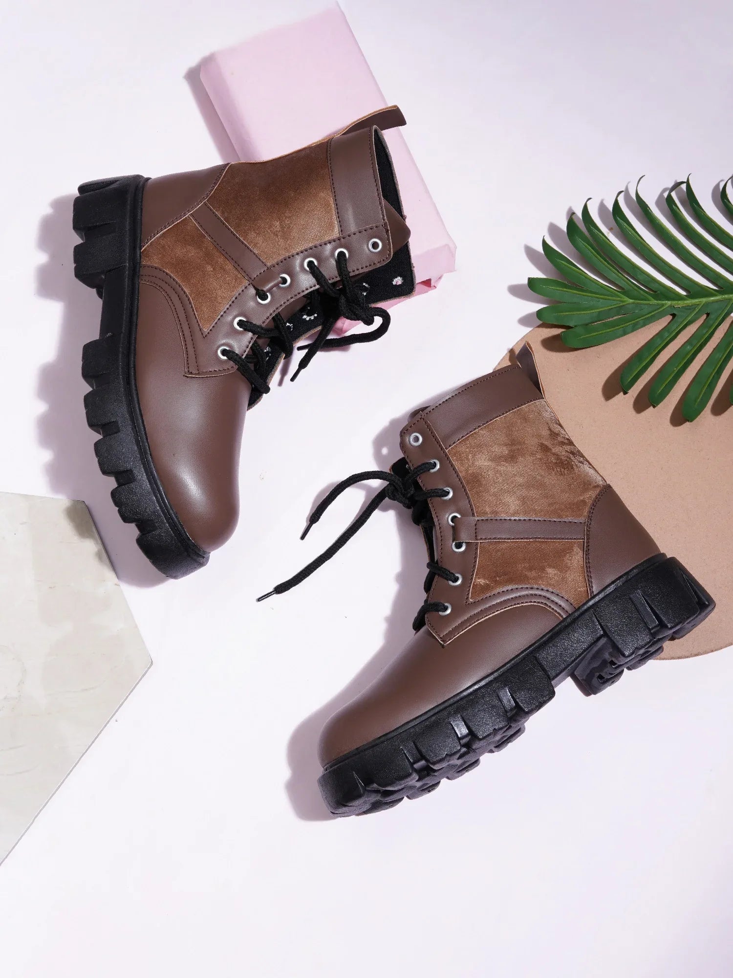 Street Style Lace-Up Ankle Boots for Women