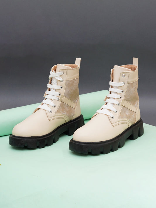 Street Style Lace-Up Ankle Boots for Women