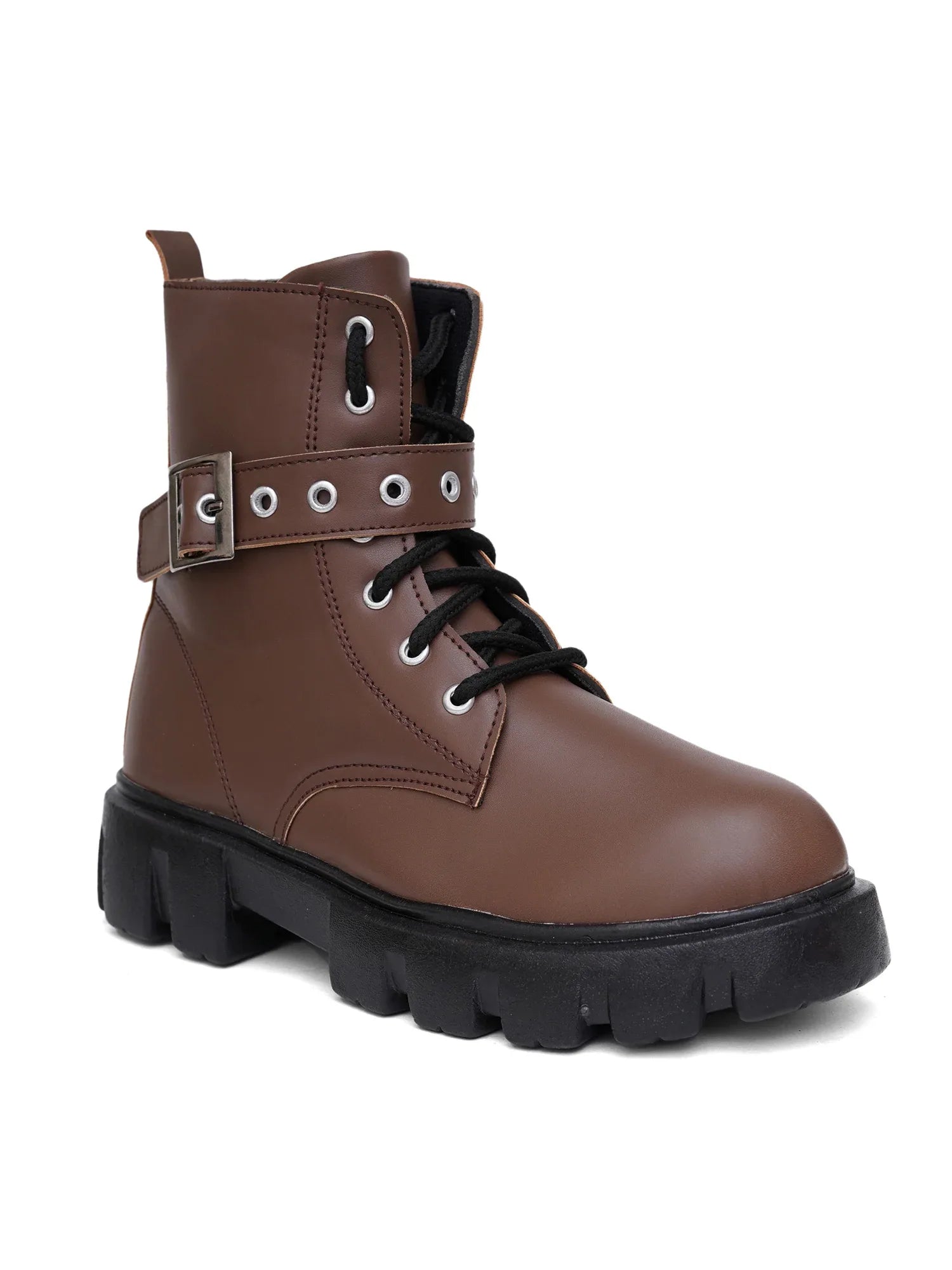 Street Style Lace-Up Ankle Boots for Women