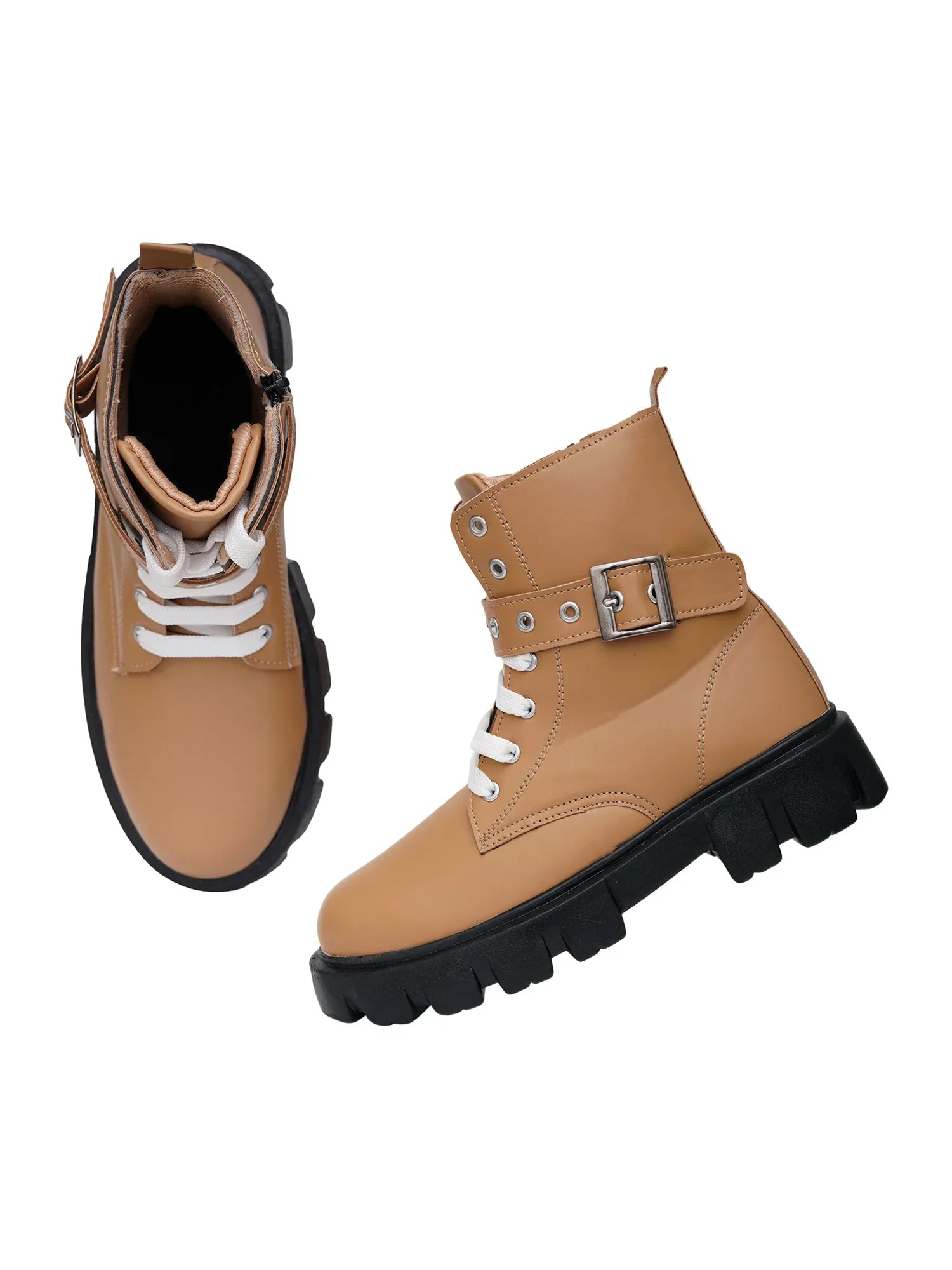 Street Style Lace-Up Ankle Boots for Women