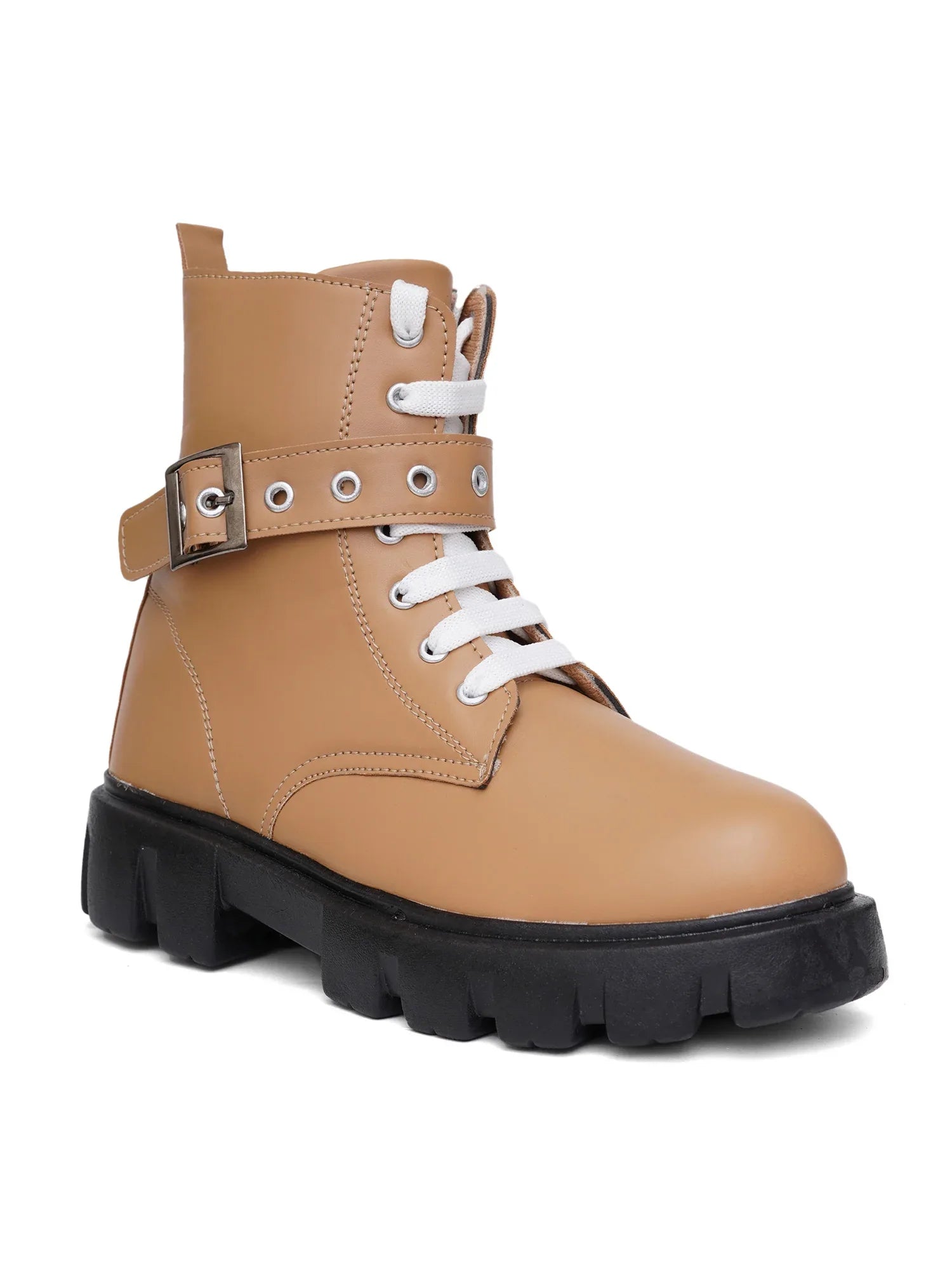 Street Style Lace-Up Ankle Boots for Women