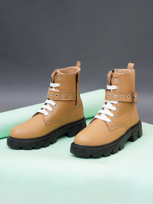 Street Style Lace-Up Ankle Boots for Women