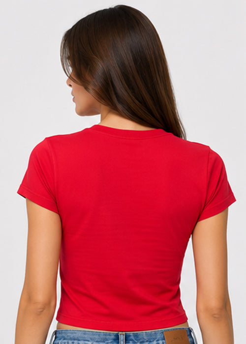 Fitted Sporty Graphic Crop T-Shirt – London 92 Print